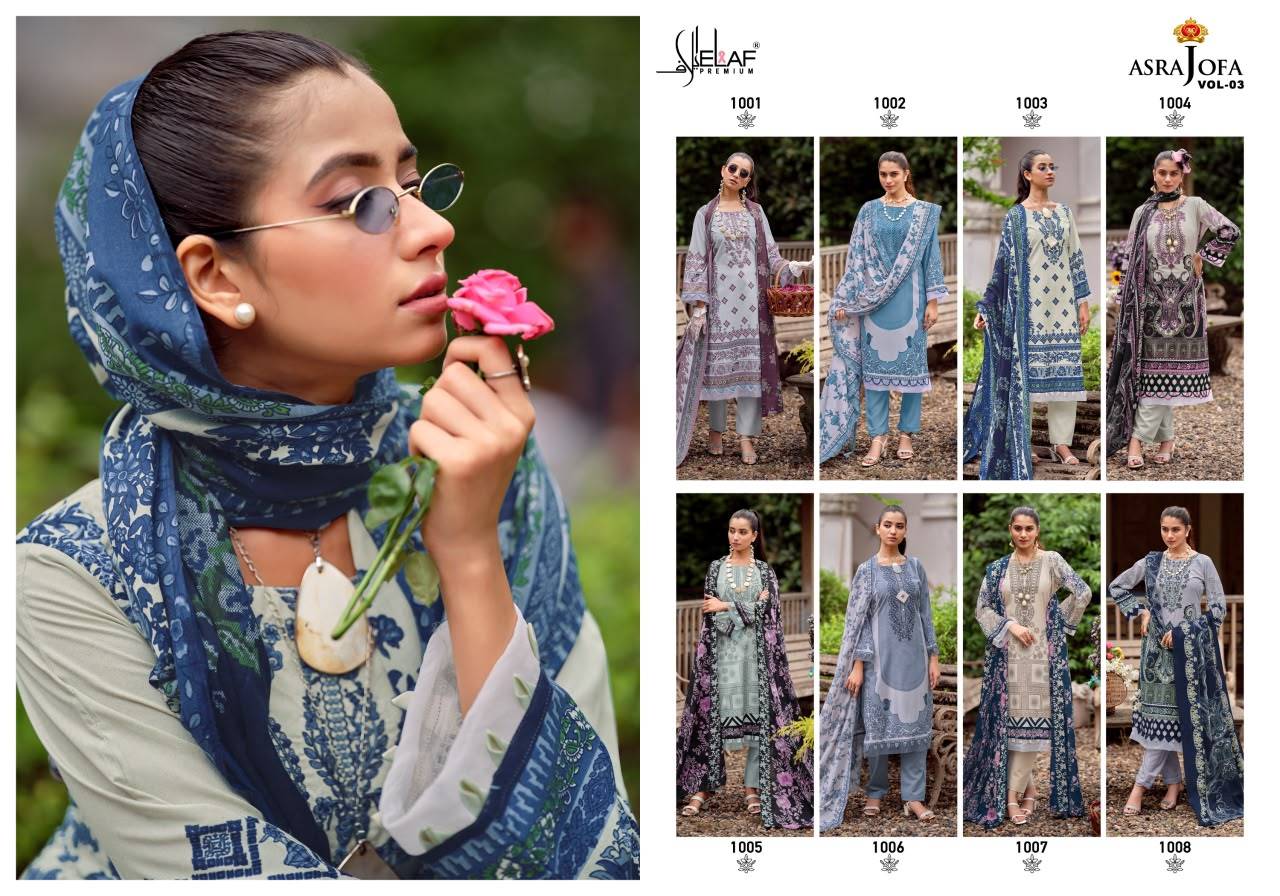 ASRAJOFA VOL 3 BY ELAF 1001 To 1008 Series Beautiful Festive Suits Stylish Fancy Colorful Ethnic Wear Soft Cotton Print Dresses At Wholesale Price